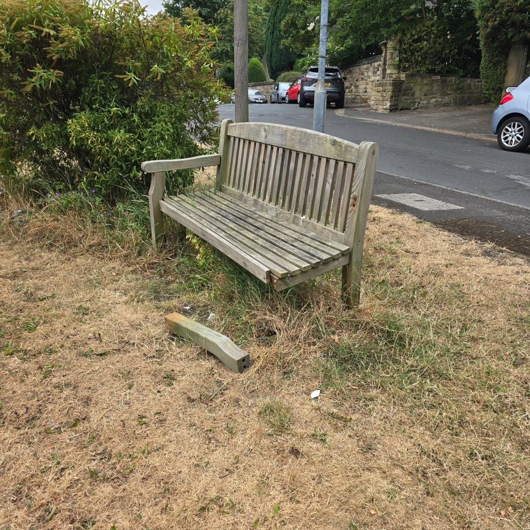 A community bench Councillor Akhtar Kasia helped repair