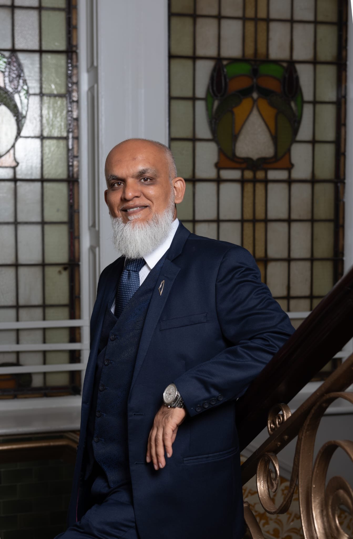 Cllr Akhtar Kasia, portrait in Batley